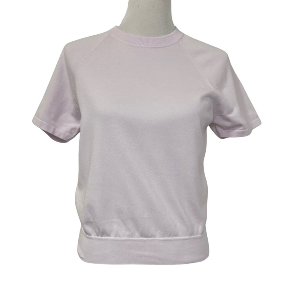 T Alexander Wang Womens Short Sleeve Crew Neck Sheer Back Top Sz Small Lavend